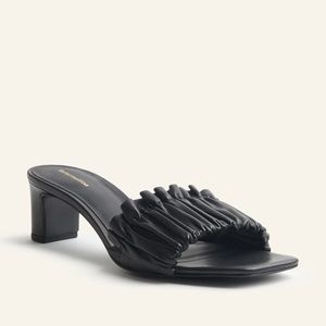 Reformation Black Heeled Slides - size 7.5 	
Shereen Ruched Block Heel Mule